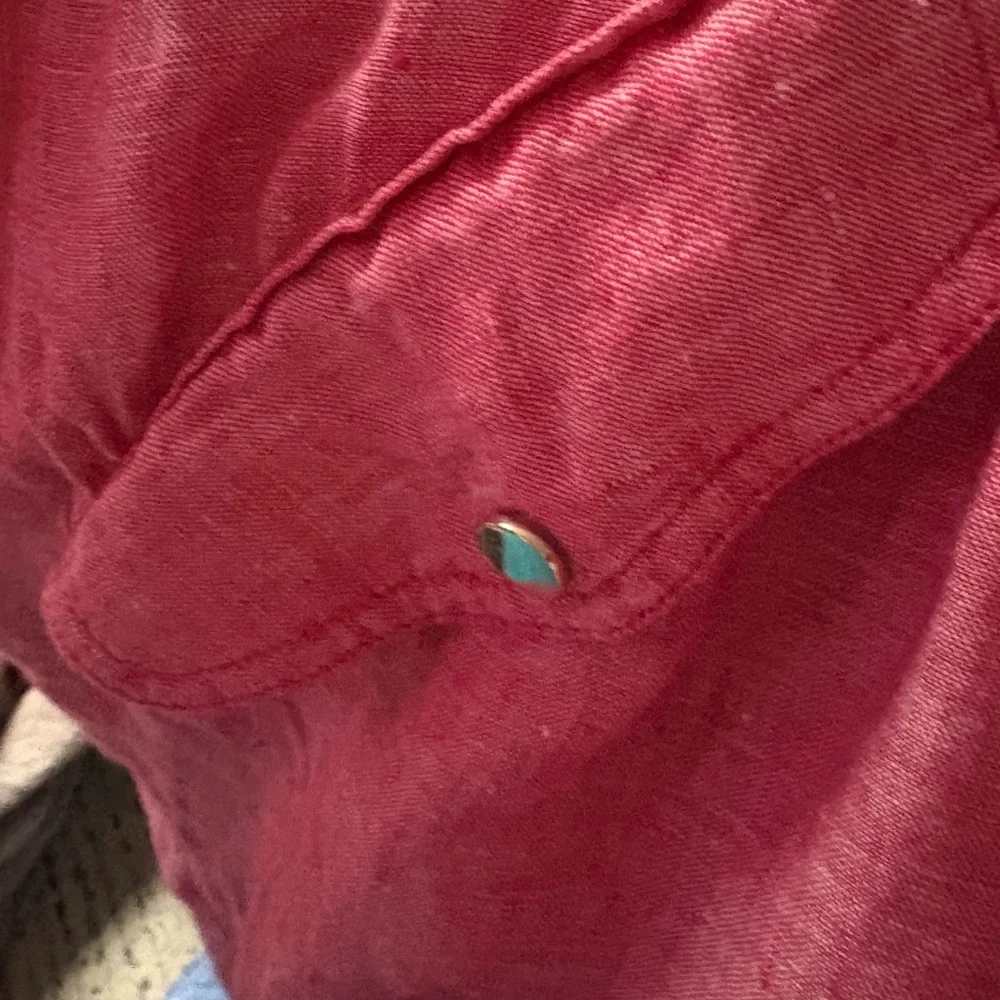 Chico's light red linen utility jacket - Picture 4 of 5